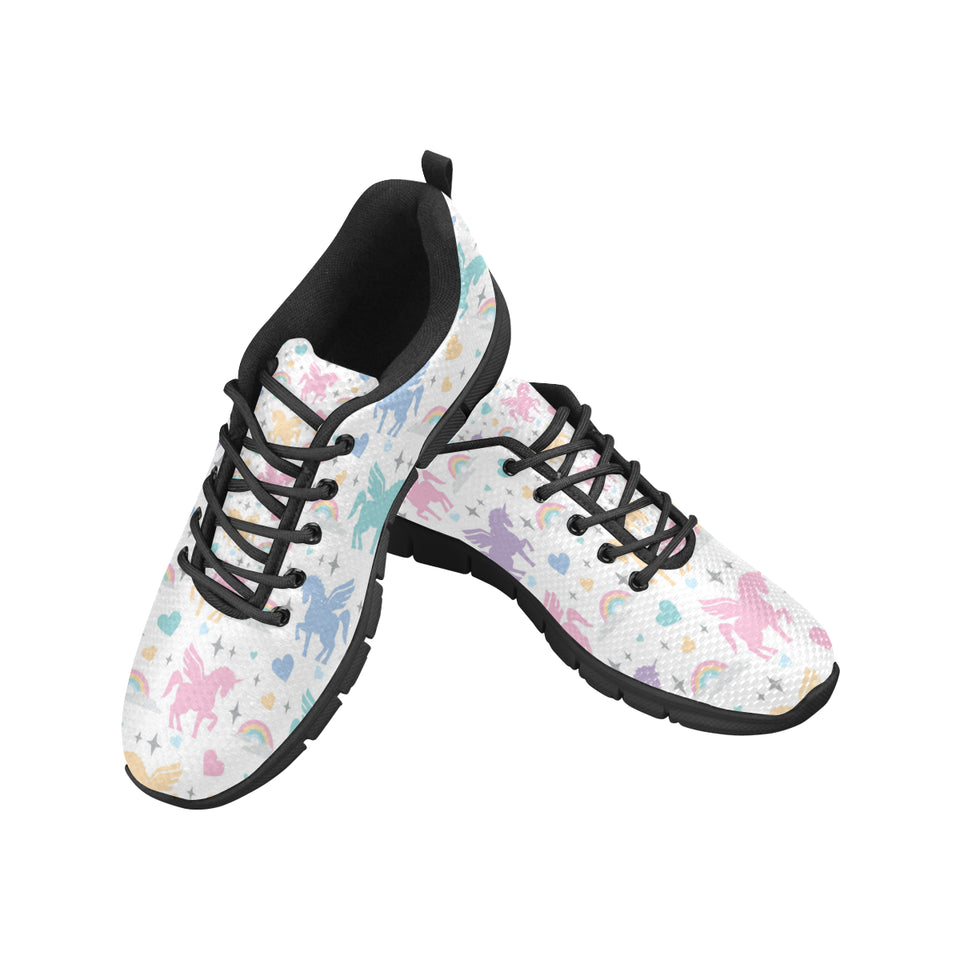colorful unicorn rainbow heart pattern Women's Sneaker Shoes