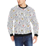 Cute Llama Alpaca pattern Men's Crew Neck Sweatshirt