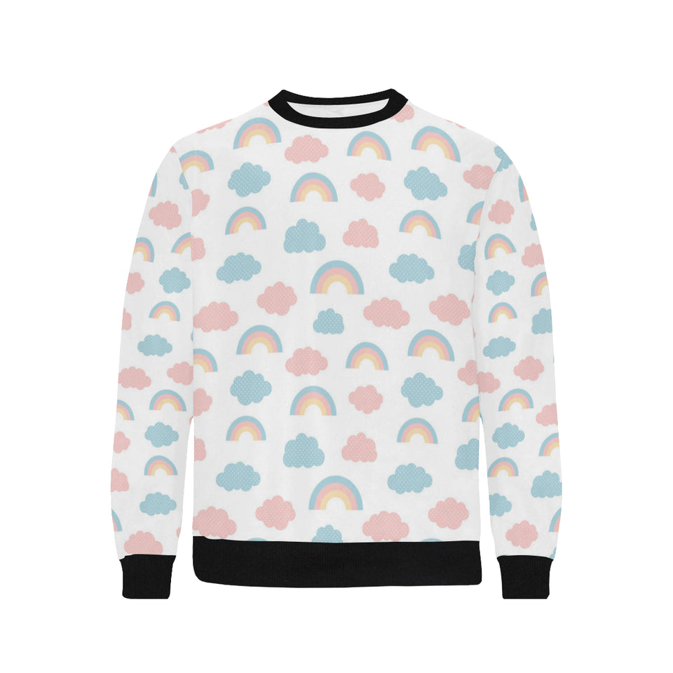 Cute rainbow clound pattern Men's Crew Neck Sweatshirt