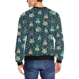 Cactus glass terrarium pattern Men's Crew Neck Sweatshirt