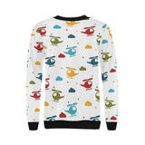 Colorful helicopter pattern Women's Crew Neck Sweatshirt