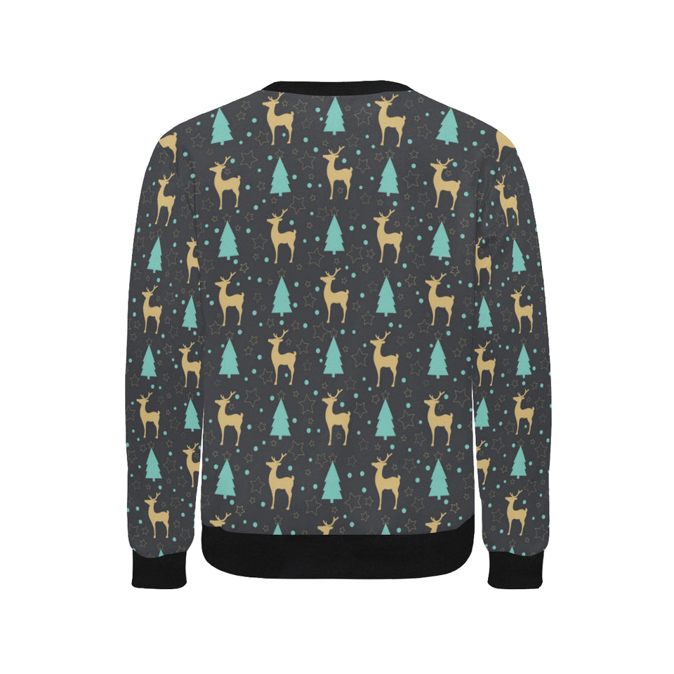 Deers star tree pattern Men's Crew Neck Sweatshirt