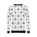 Cute french bulldog paw pattern Women's Crew Neck Sweatshirt
