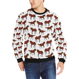 Horses running pattern background Men's Crew Neck Sweatshirt