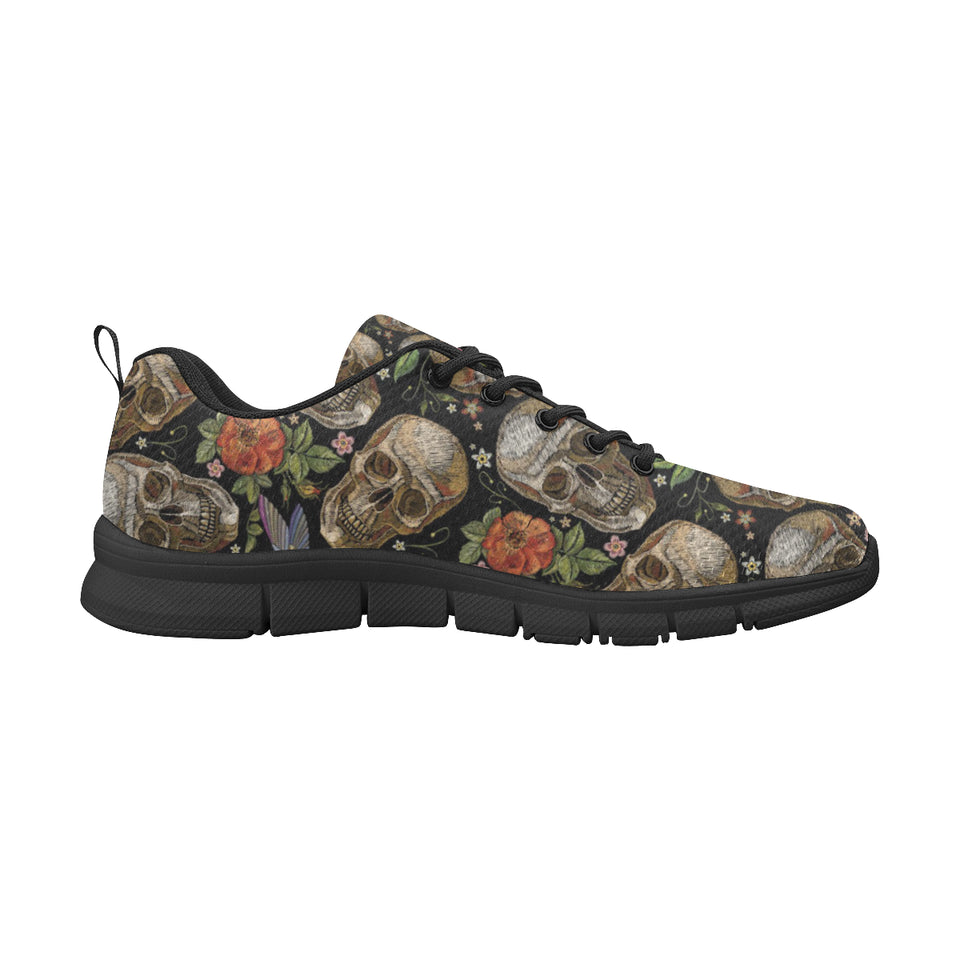 Skull rose humming bird flower pattern Women's Sneaker Shoes