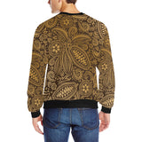 cacao beans tribal polynesian pattern background Men's Crew Neck Sweatshirt