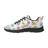 Siberian husky and colorful circle pattern Women's Sneaker Shoes