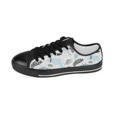 Cute dolphins Childish Style pattern Kids' Boys' Girls' Low Top Canvas Shoes Black