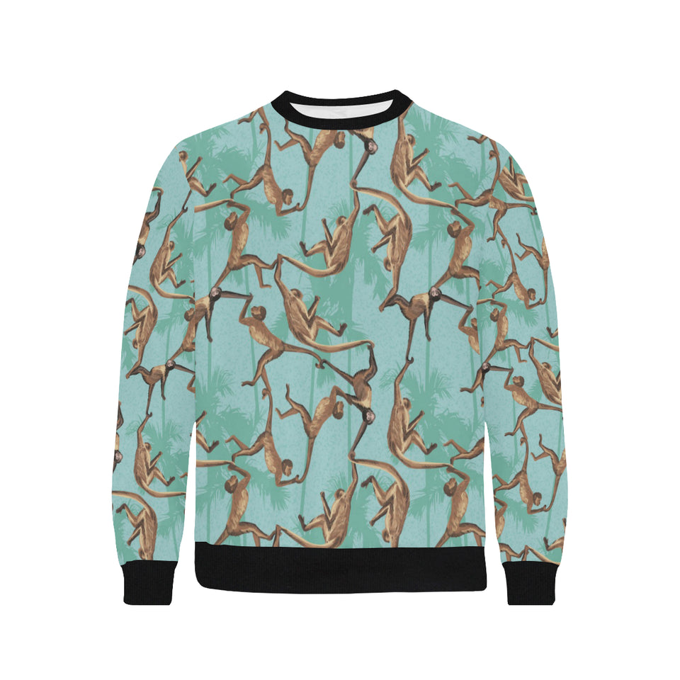 Monkey Palm tree background Men's Crew Neck Sweatshirt