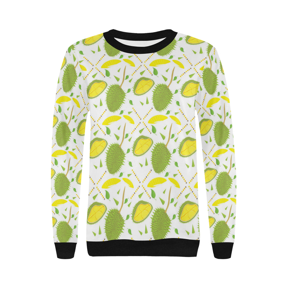 Durian pattern background Women's Crew Neck Sweatshirt