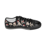 Christmas Pugs Santa_s red cap pattern Kids' Boys' Girls' Low Top Canvas Shoes Black