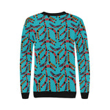 Boomerang Australian aboriginal ornament blue back Women's Crew Neck Sweatshirt
