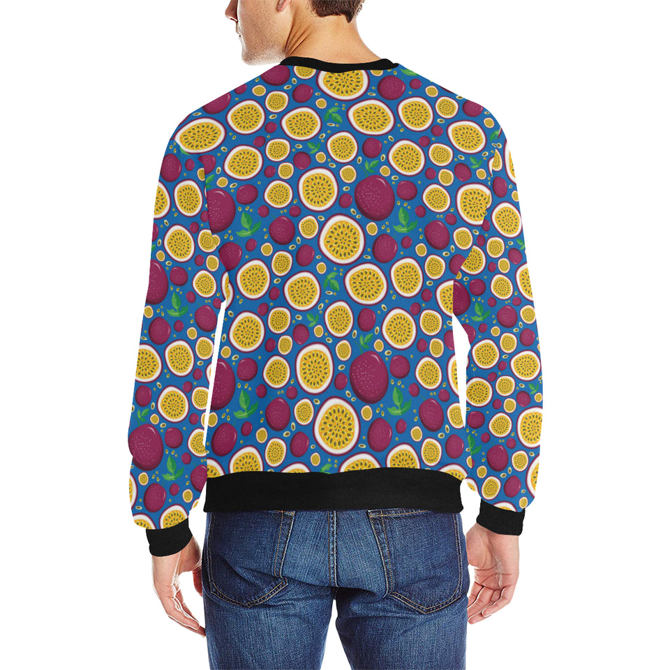 Passion fruit blue background Men's Crew Neck Sweatshirt