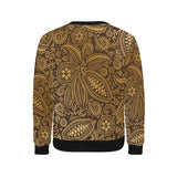 cacao beans tribal polynesian pattern background Men's Crew Neck Sweatshirt