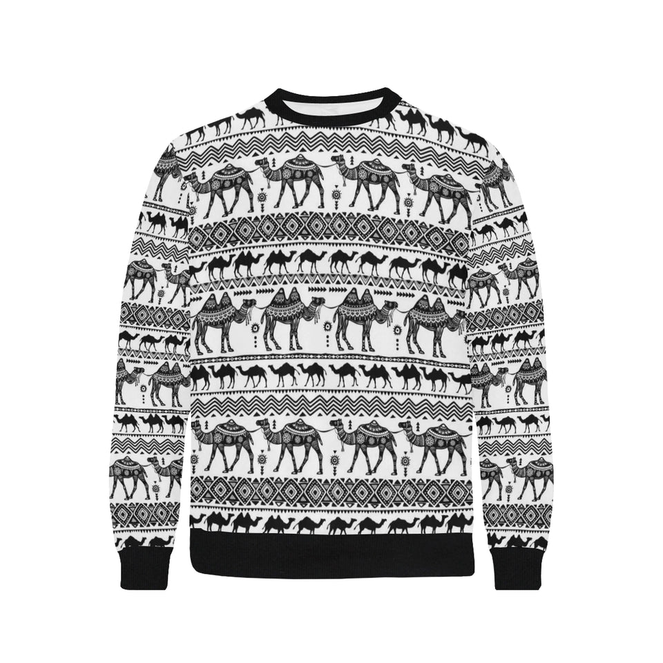 Camel polynesian tribal pattern Men's Crew Neck Sweatshirt
