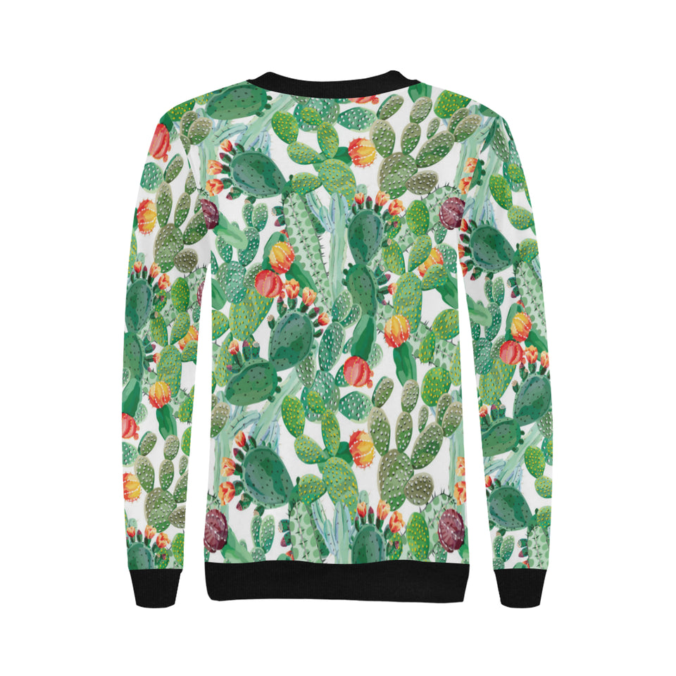 Cactus design pattern copy Women's Crew Neck Sweatshirt