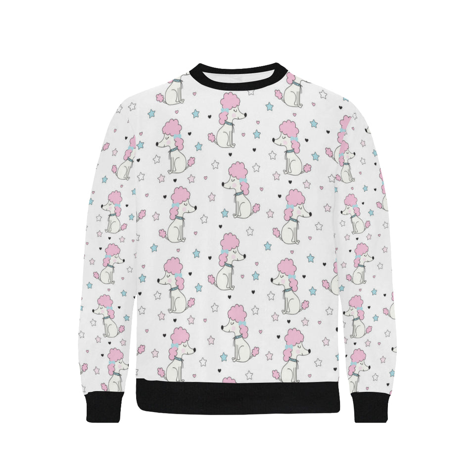 Cute poodle dog star pattern Men's Crew Neck Sweatshirt