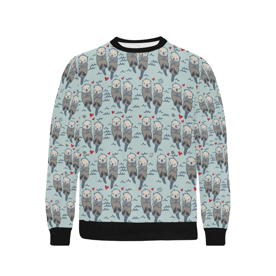 Lovely Sea Otter Pattern Men's Crew Neck Sweatshirt