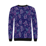Cute owls pattern boho style ornament Women's Crew Neck Sweatshirt
