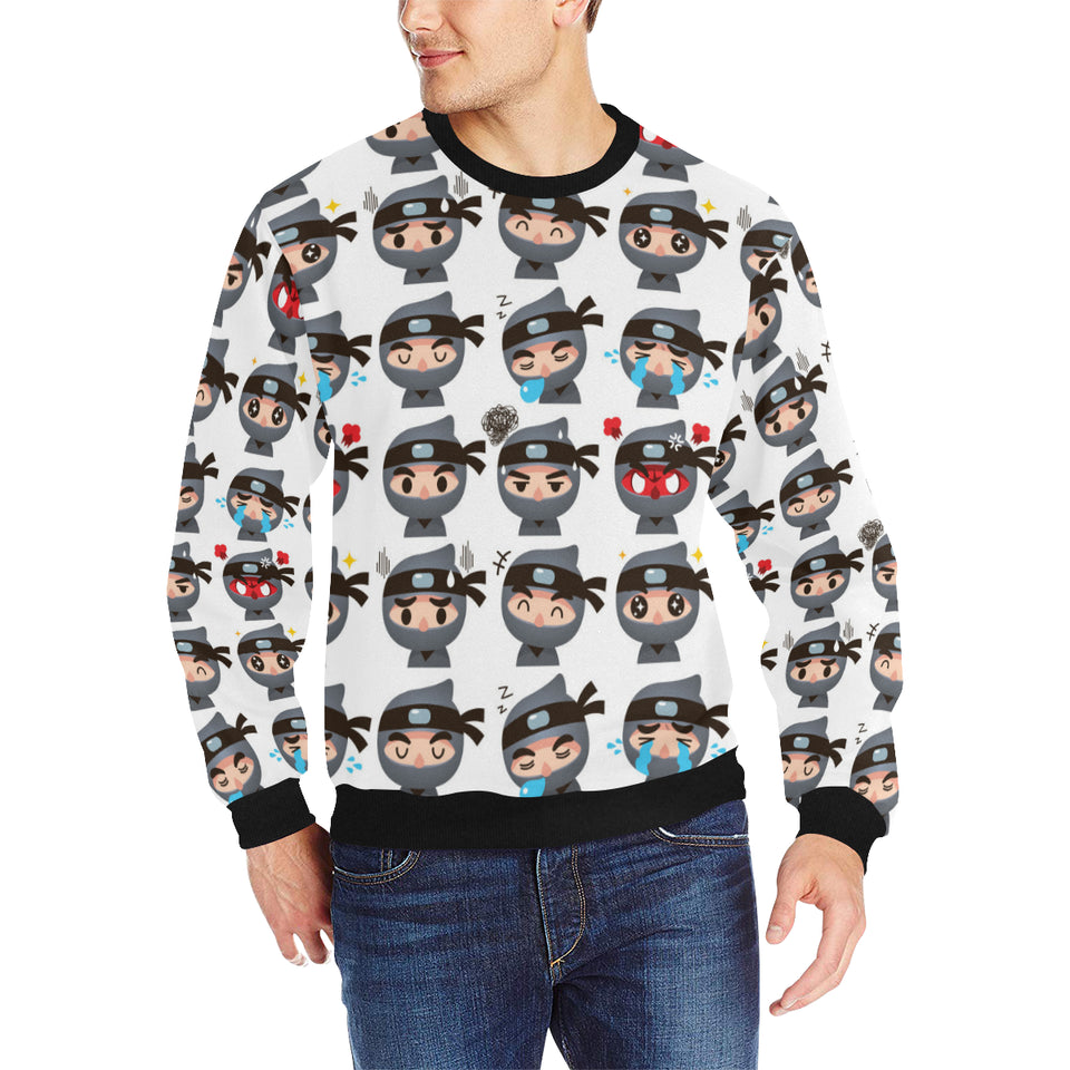 Cute ninja design pattern Men's Crew Neck Sweatshirt