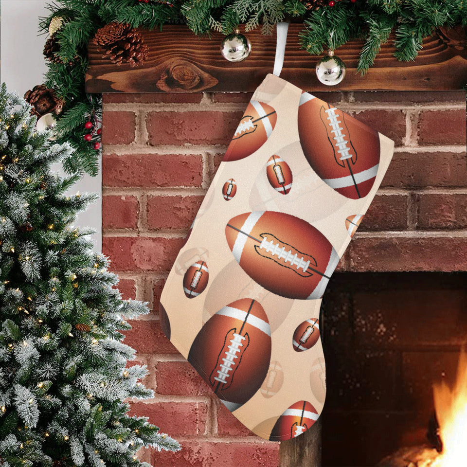 American football ball design pattern Christmas Stocking
