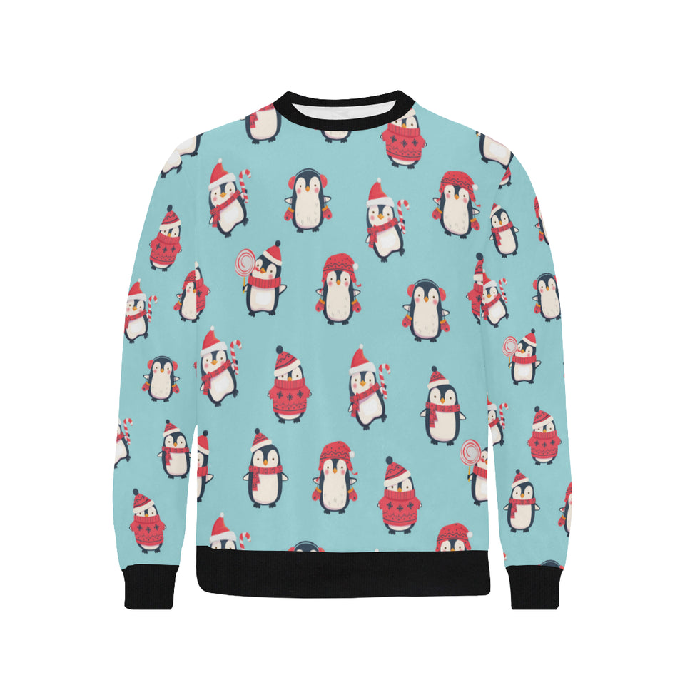 Cute penguin christmas  design pattern Men's Crew Neck Sweatshirt
