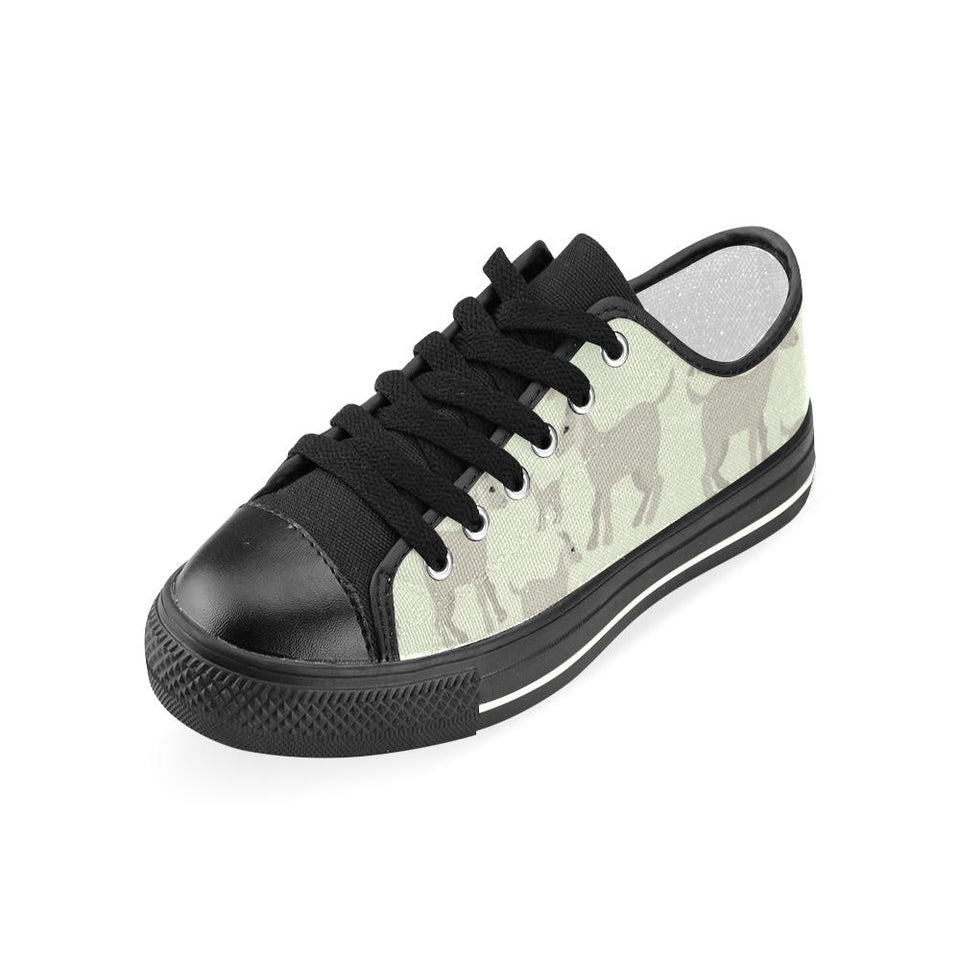 Little young goat pattern Kids' Boys' Girls' Low Top Canvas Shoes Black