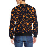 Halloween pattern Pumpkin background Men's Crew Neck Sweatshirt