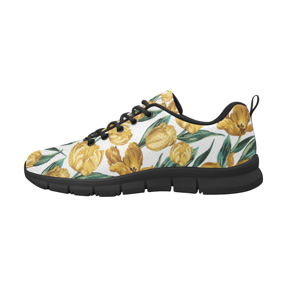 yellow tulips pattern Women's Sneaker Shoes