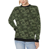 Digital Green camouflage pattern Women's Crew Neck Sweatshirt