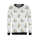 Cute Rhino pattern background Women's Crew Neck Sweatshirt