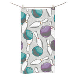 Bowling ball and pin gray background Bath Towel