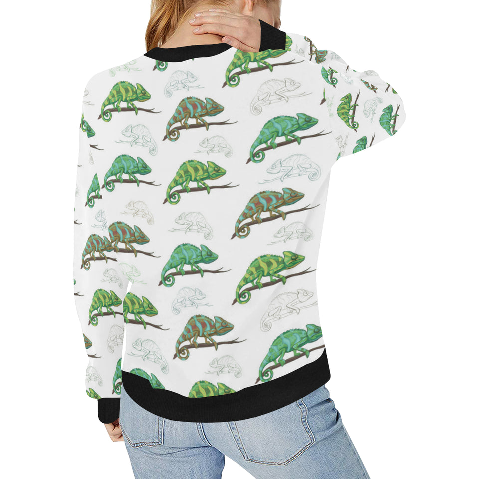 Chameleon lizard pattern Women's Crew Neck Sweatshirt