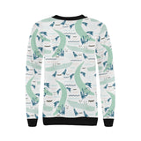 Crocodile diver pattern Women's Crew Neck Sweatshirt