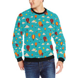 Hot Air Balloon Sky Pattern Men's Crew Neck Sweatshirt