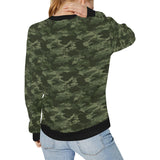 Digital Green camouflage pattern Women's Crew Neck Sweatshirt