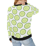 Cucumber slices pattern Women's Crew Neck Sweatshirt