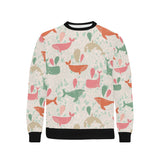 Cute whale pattern Men's Crew Neck Sweatshirt