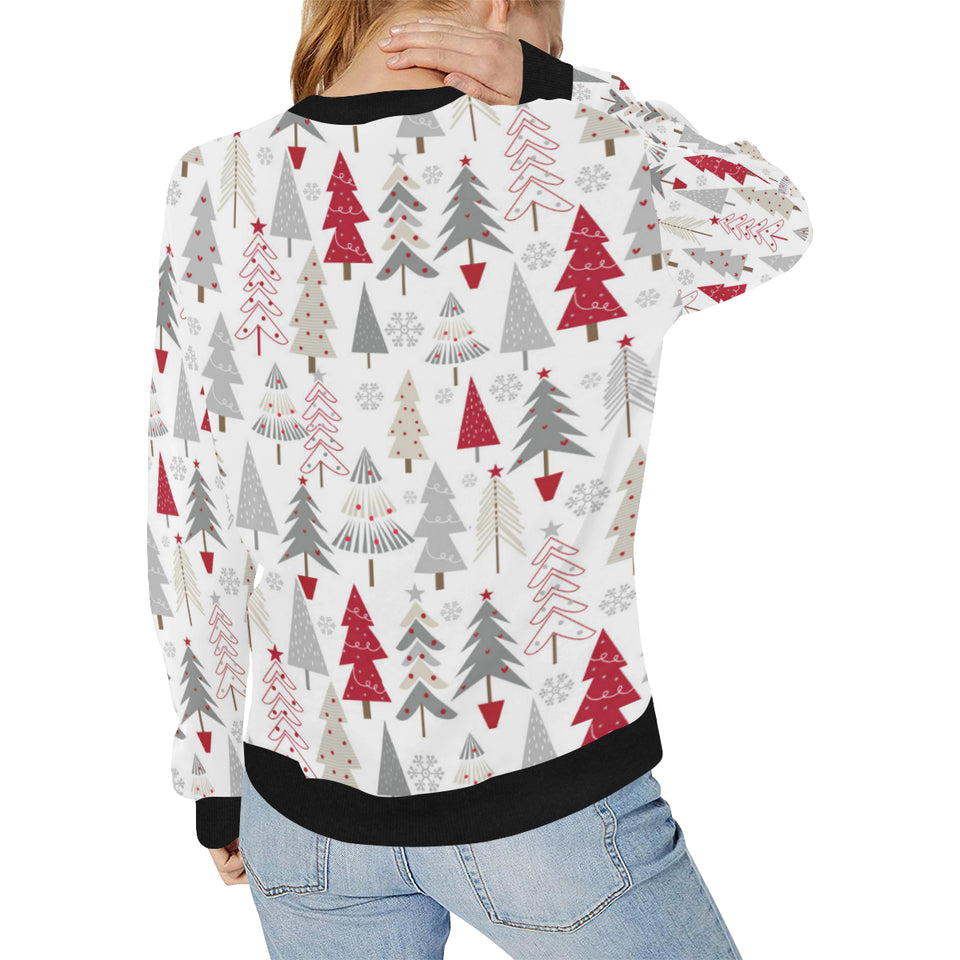 Cute Christmas tree pattern Women's Crew Neck Sweatshirt