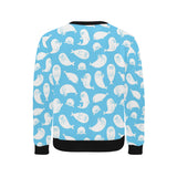 Cute white sea lion seals pattern Men's Crew Neck Sweatshirt
