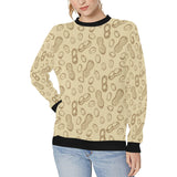 hand drawn peanuts pattern Women's Crew Neck Sweatshirt