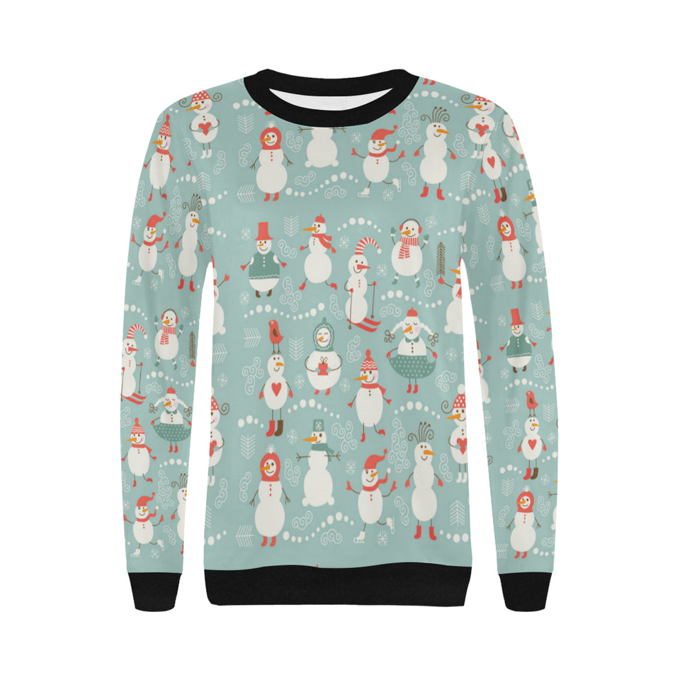 Cute snowman pattern Women's Crew Neck Sweatshirt