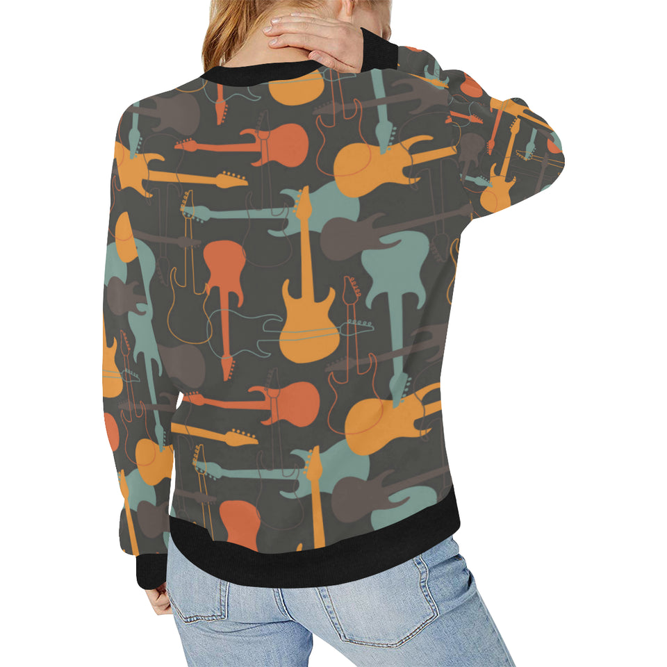 electric guitars pattern Women's Crew Neck Sweatshirt