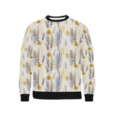 Lavender modern pattern blackground Men's Crew Neck Sweatshirt