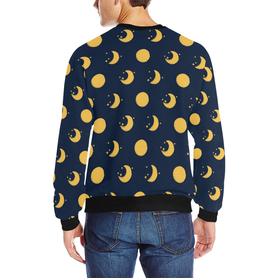 Moon star pattern Men's Crew Neck Sweatshirt