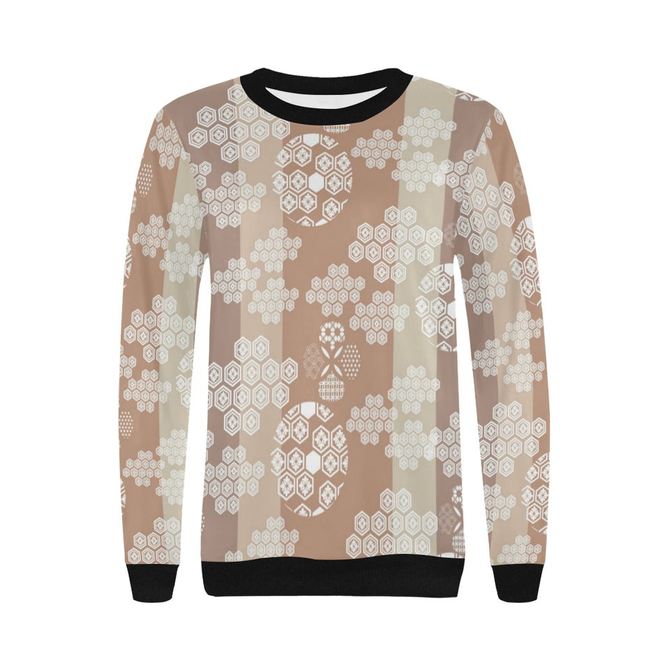 Beautiful hexagon japanese  pattern Women's Crew Neck Sweatshirt