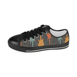 electric guitars pattern Kids' Boys' Girls' Low Top Canvas Shoes Black