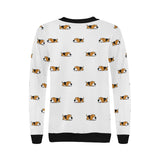 Cute beagle dog sleeping pattern Women's Crew Neck Sweatshirt