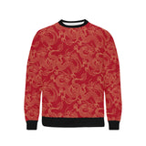 Gold dragons red background Men's Crew Neck Sweatshirt