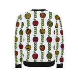 colorful apples leave zebra stripe Men's Crew Neck Sweatshirt
